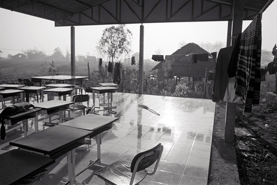 Huay Kha Lote: some migrant schools make use of fairly simple roofed-over structures for classes.
