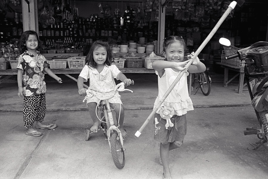 2011: Children playing in the market.